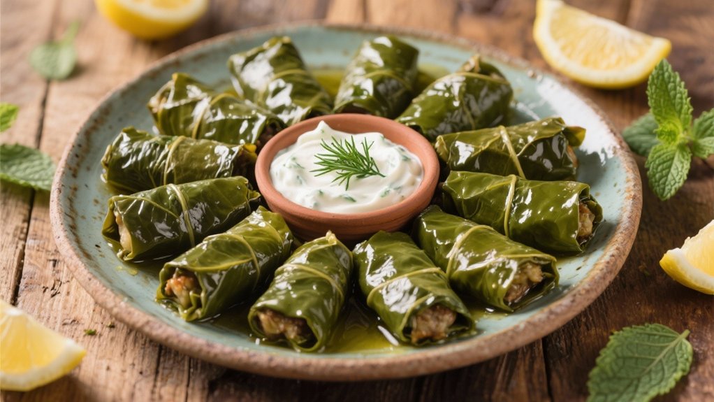 savory stuffed grape leaves