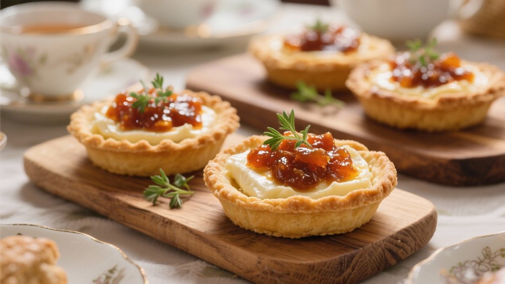 savory tartlets with chutney