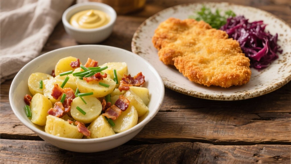 schnitzel pairs with potato salad