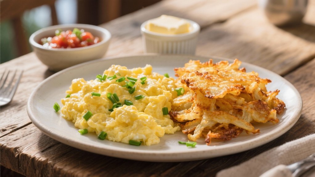 scrambled eggs with hash browns