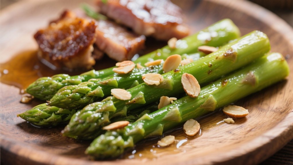 sear asparagus for duck