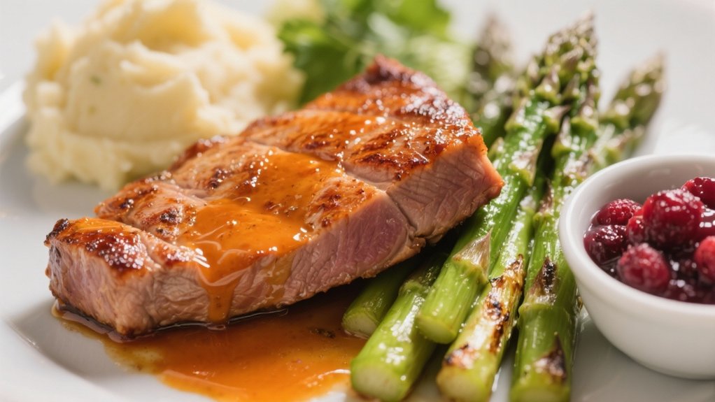 seared duck with orange glaze