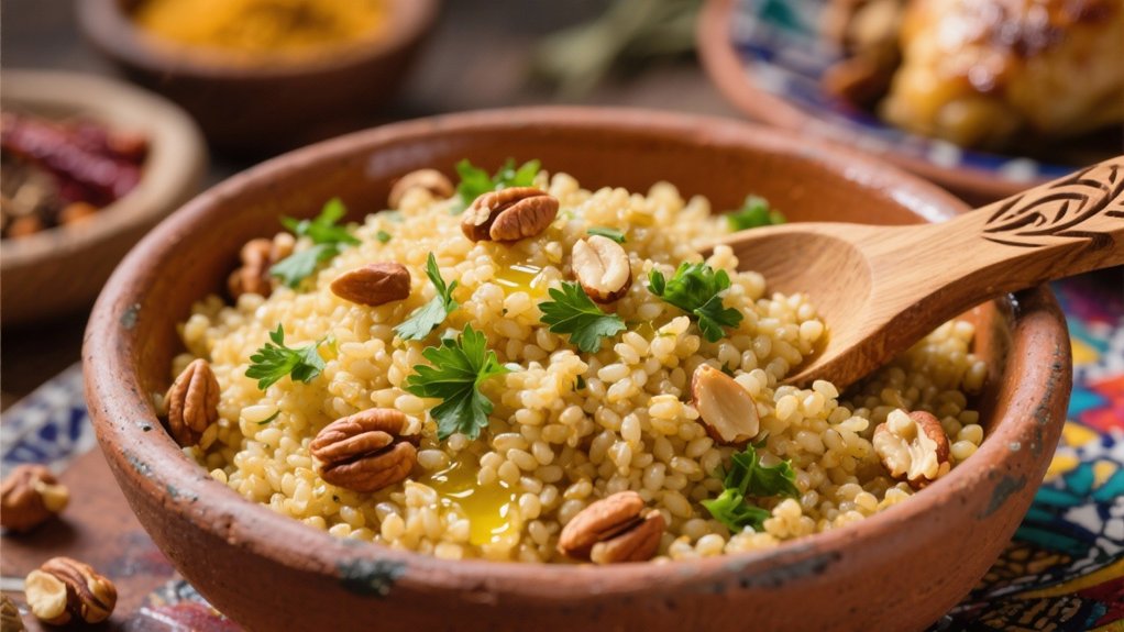 seasoned bulgur with pine nuts