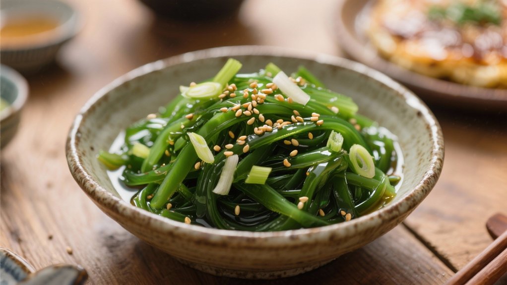 seaweed salad complements okonomiyaki