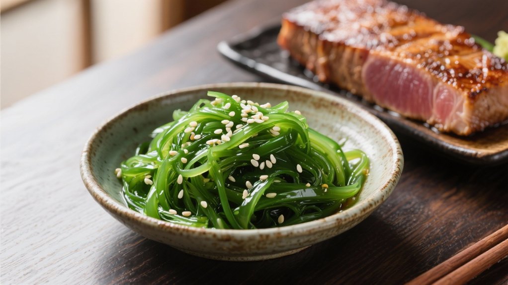 seaweed salad complements tuna