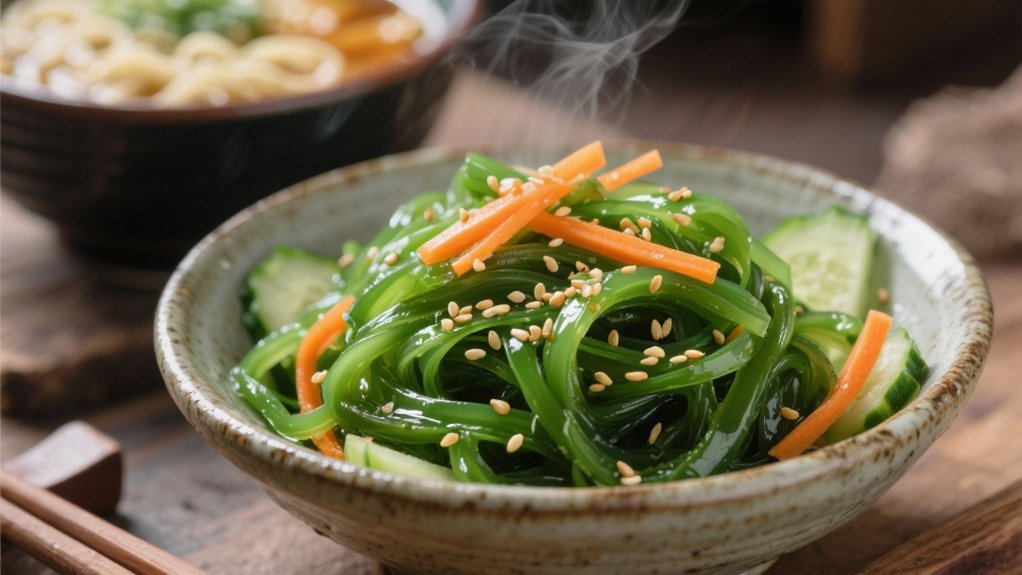 seaweed salad enhances ramen