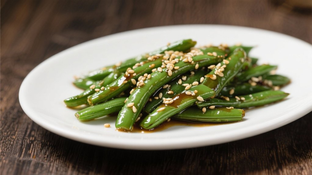 sesame glazed green beans