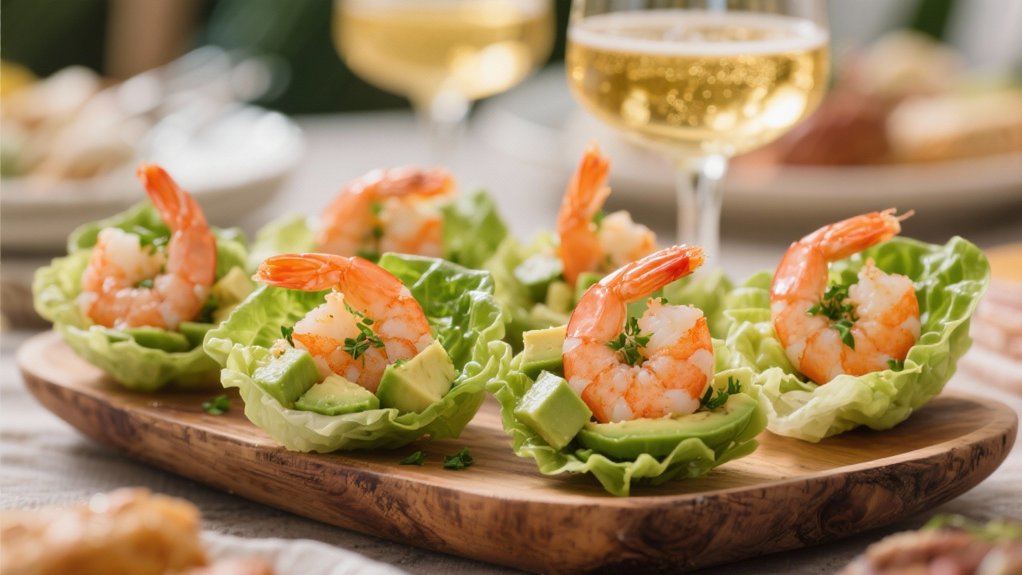 shrimp avocado lettuce cups