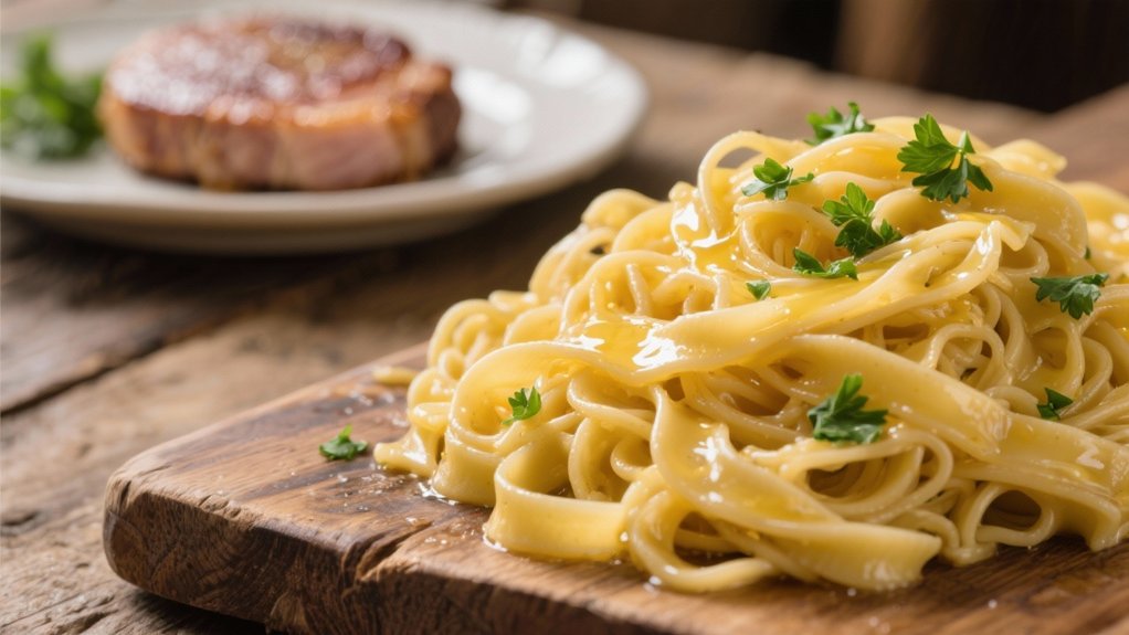 silky buttered egg noodles