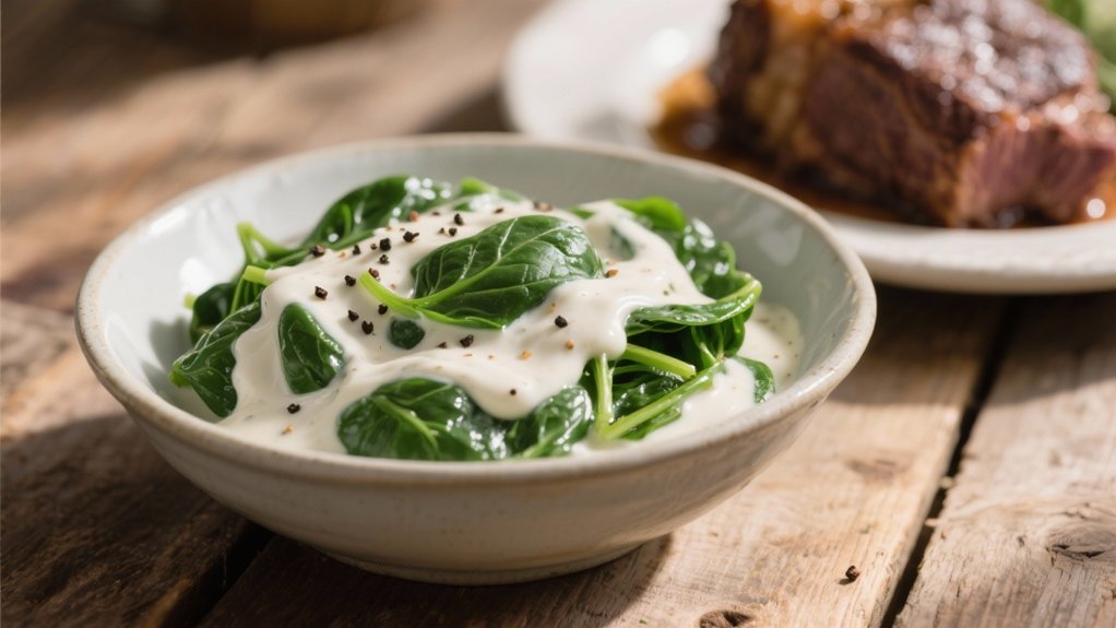 silky luxurious spinach side