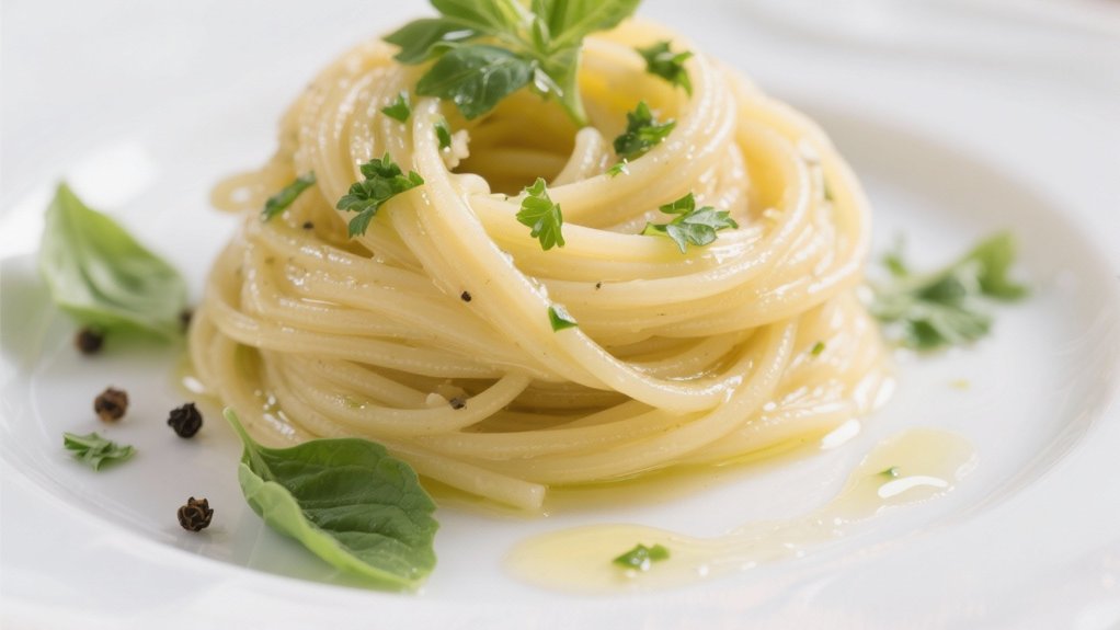 silky pasta with herbs