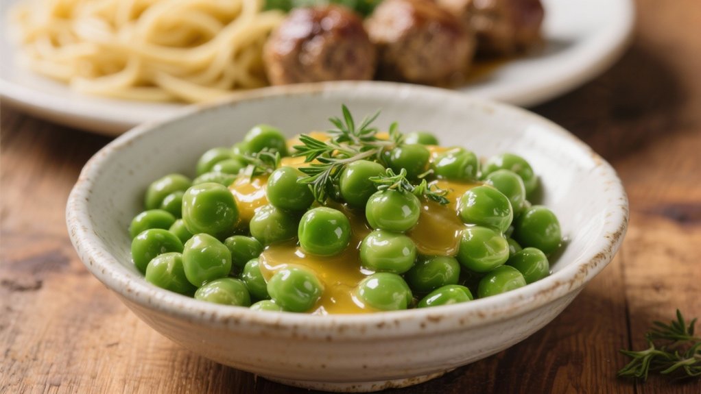 simple sweet buttered peas