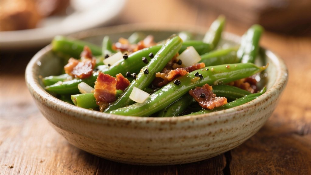 slow cooked flavorful green beans