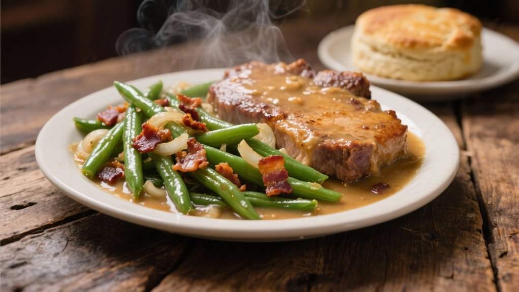 slow cooked savory green beans