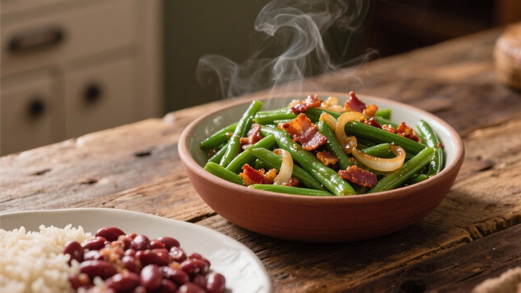 slow cooked savory green beans