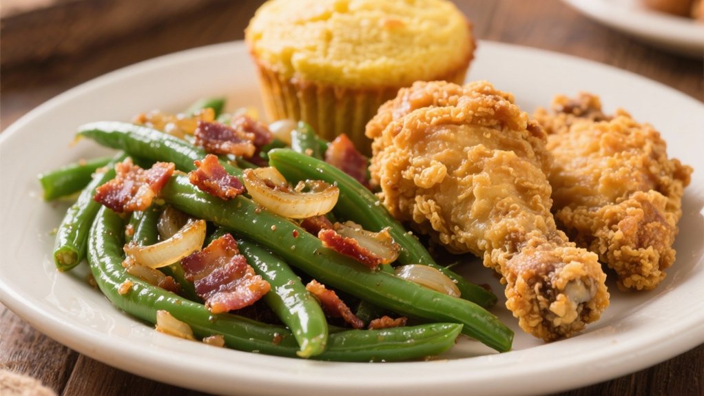 slow simmered savory green beans
