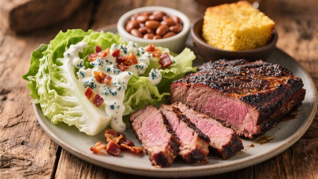 smoked brisket and wedge salad