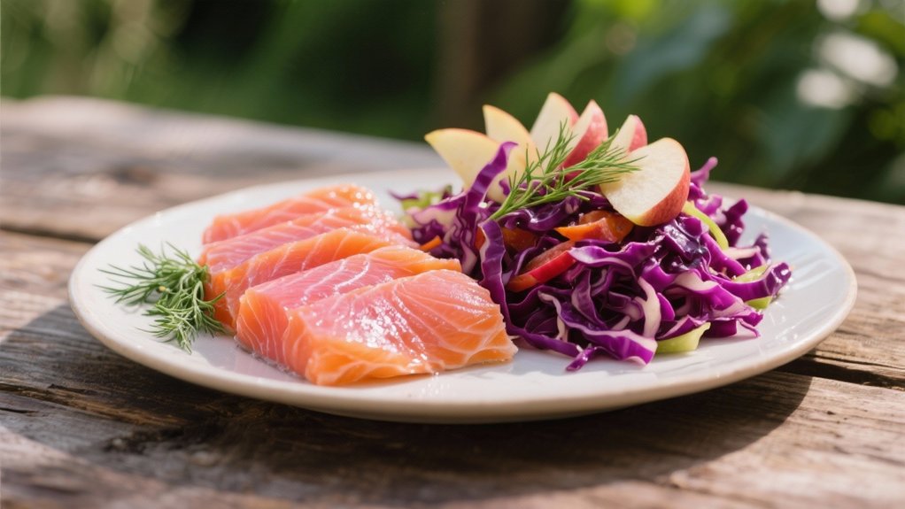 smoked salmon enhances red cabbage