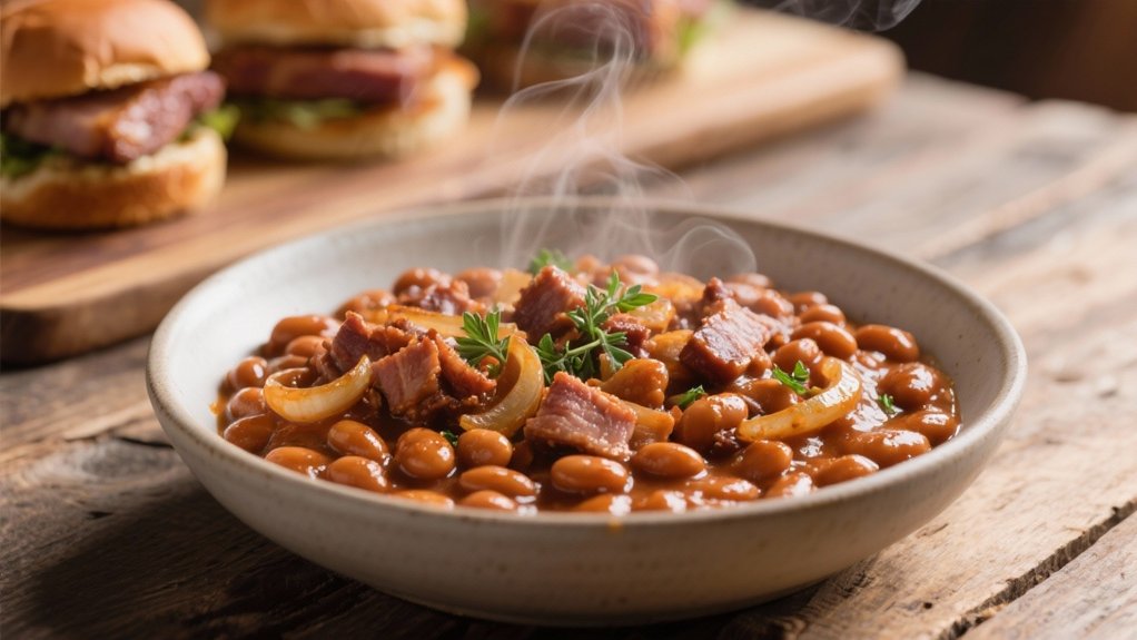 smoky baked beans complement sliders