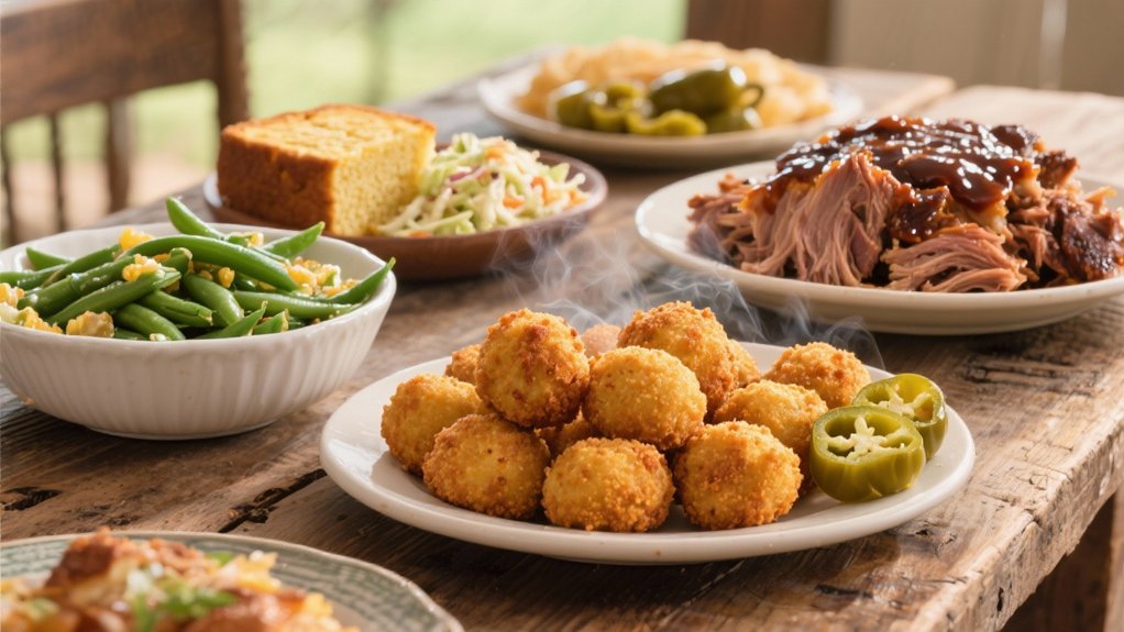 smoky barbecue with hush puppies