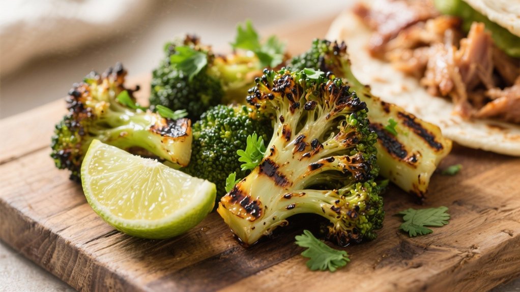smoky charred lime broccoli