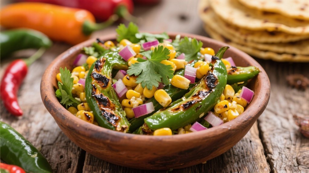 smoky roasted poblano salad