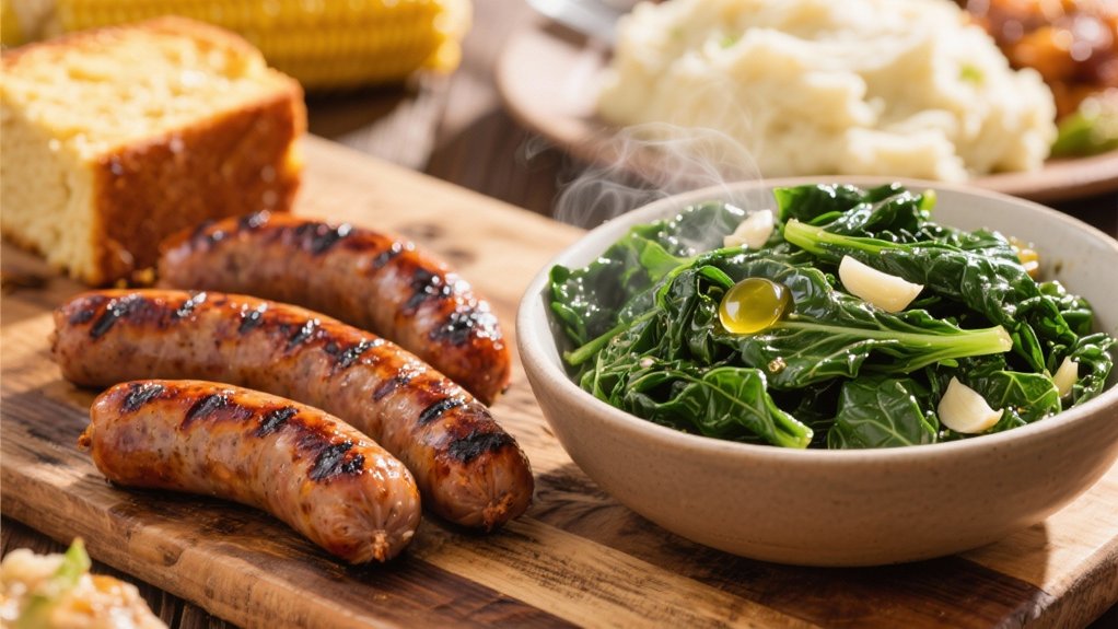 smoky sausage enhances collard greens