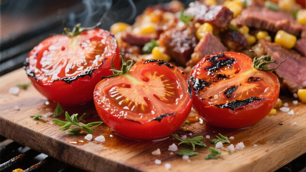 smoky sweet grilled tomatoes