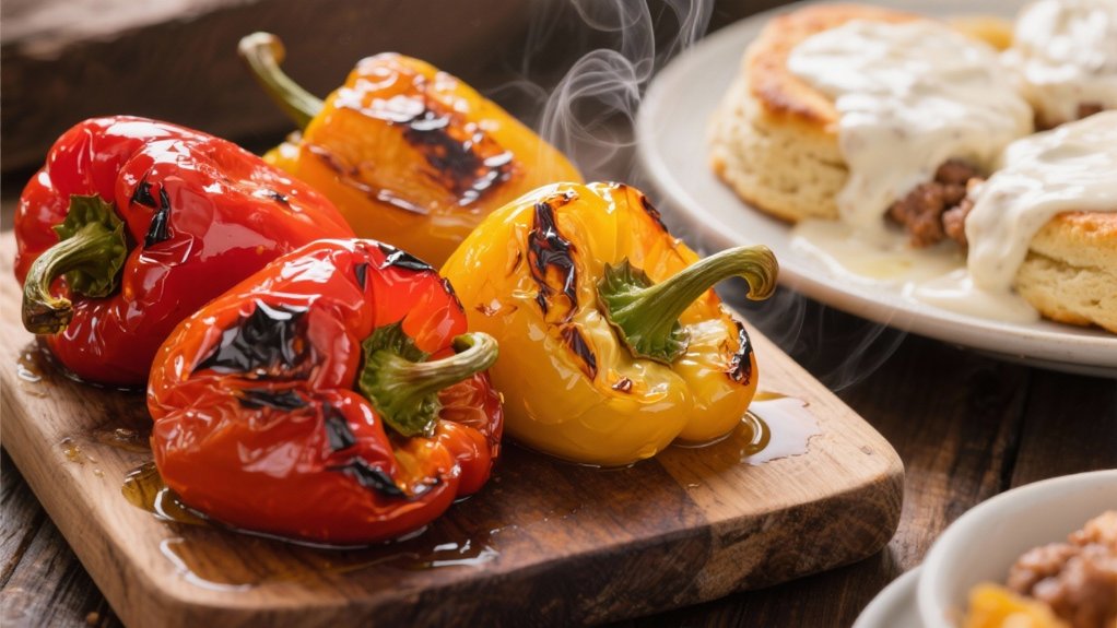 smoky sweet roasted peppers