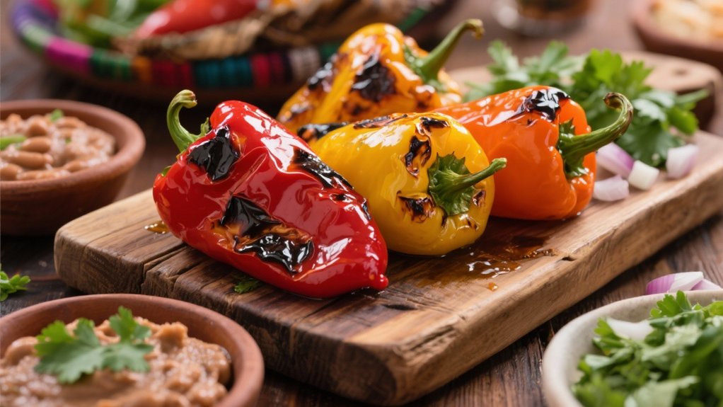 smoky sweet roasted peppers