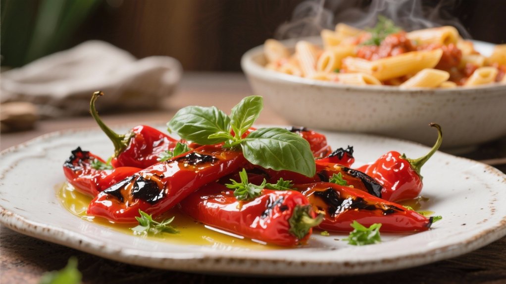 smoky sweet roasted peppers