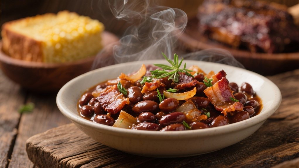 smoky sweet savory beans