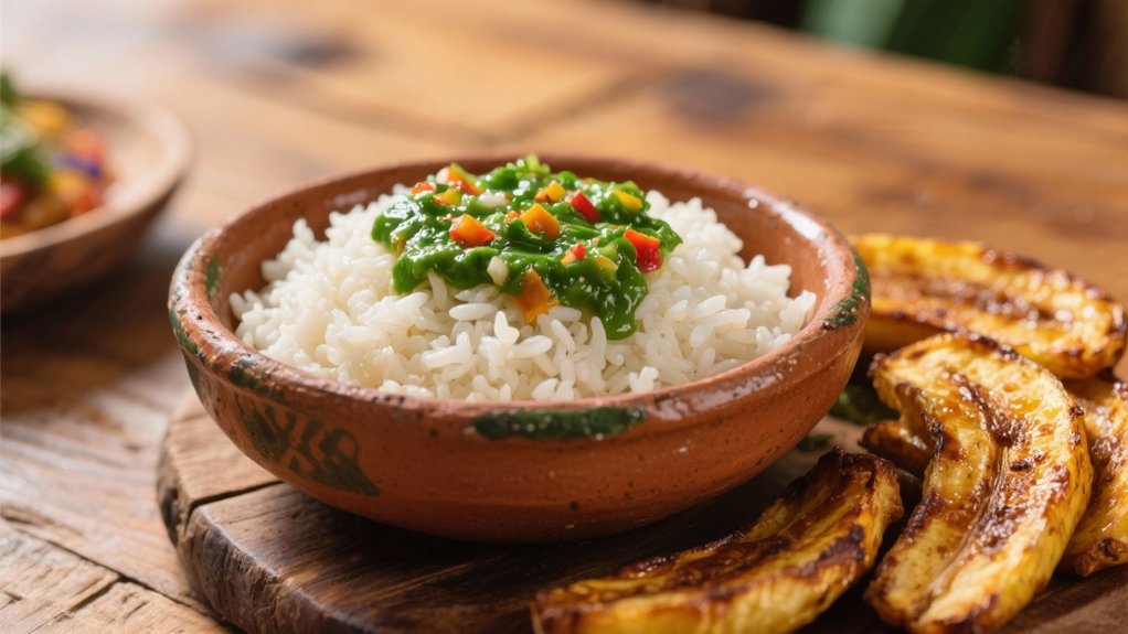 sofrito infused rice and plantains