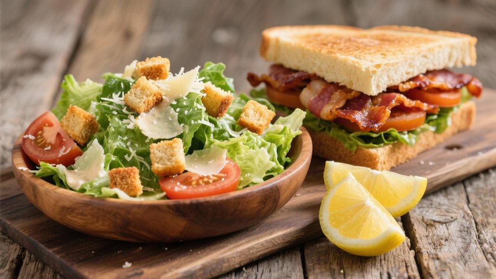 sophisticated salad enhances sandwiches