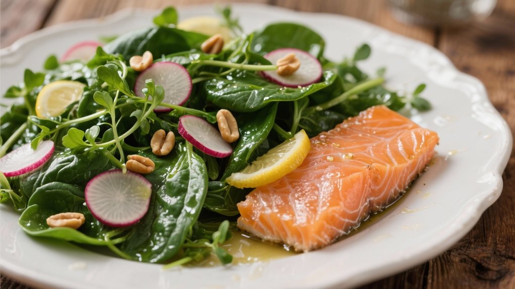 sophisticated salad with trout
