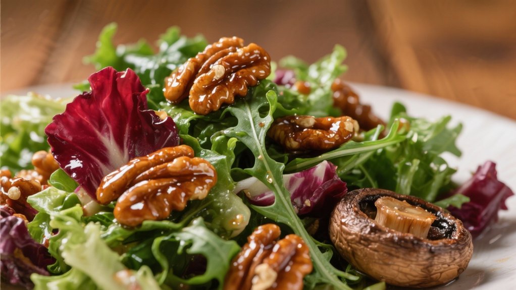 sophisticated salad with walnuts