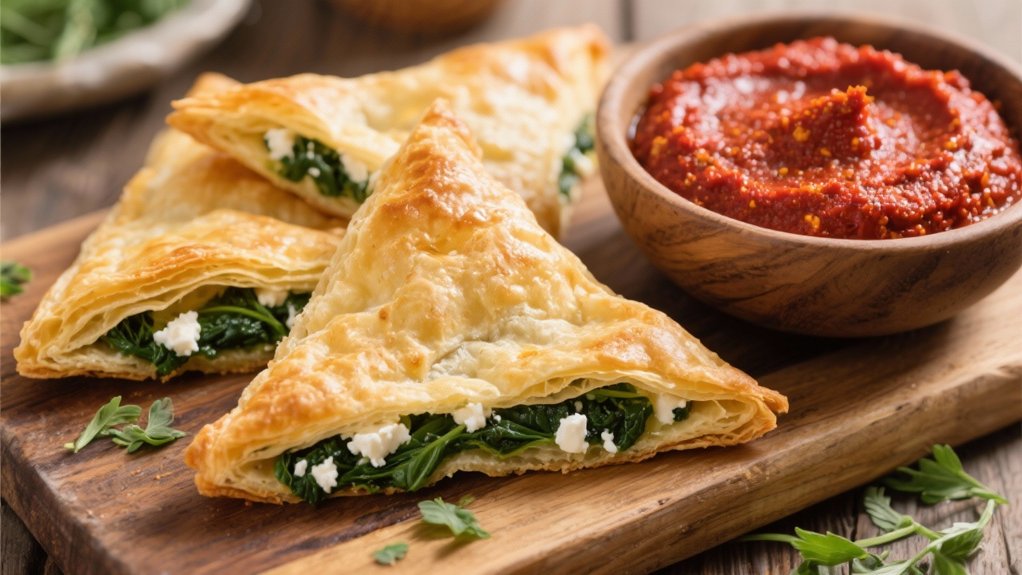 sophisticated spinach feta pastries