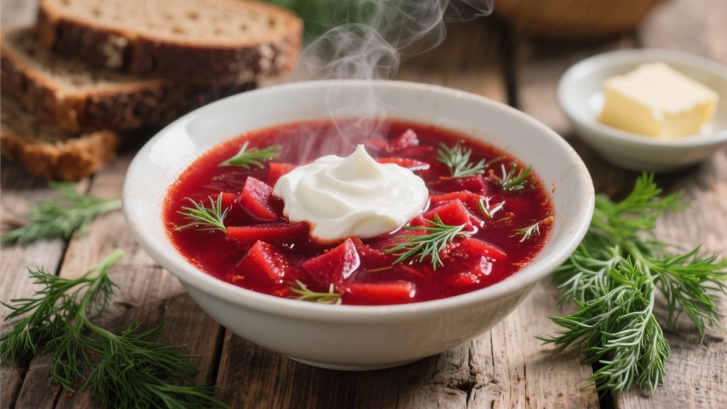 sour cream enhances borscht