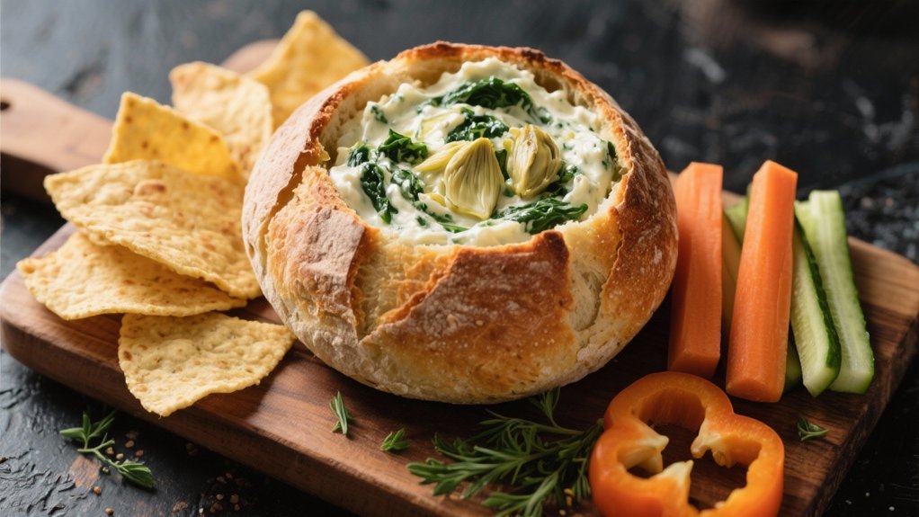 sourdough bowl dip presentation
