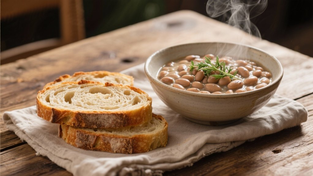sourdough bread and navy beans