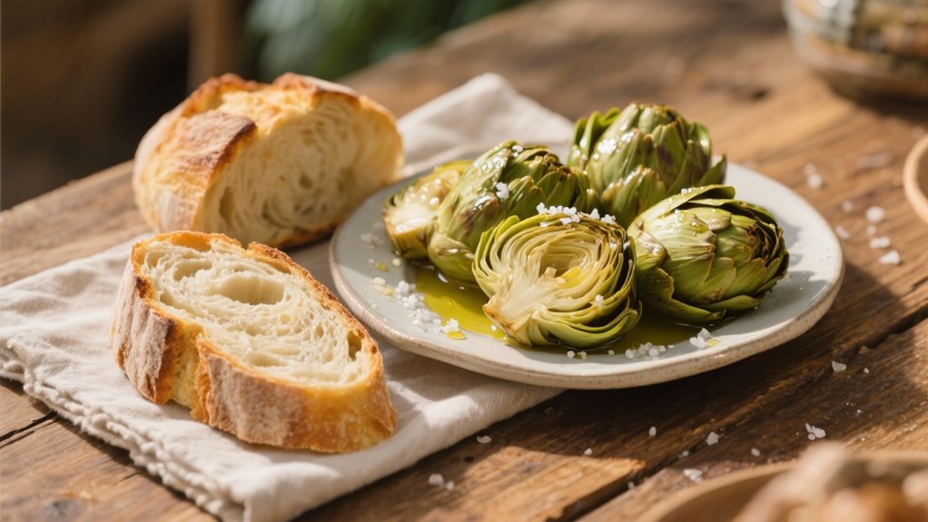 sourdough bread complements artichokes