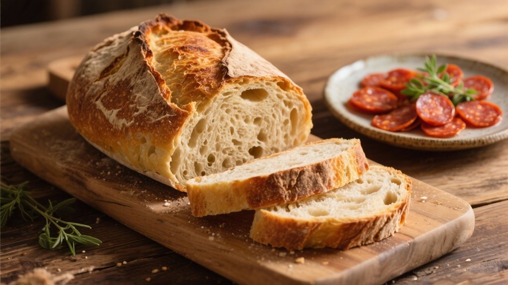 sourdough bread complements chorizo