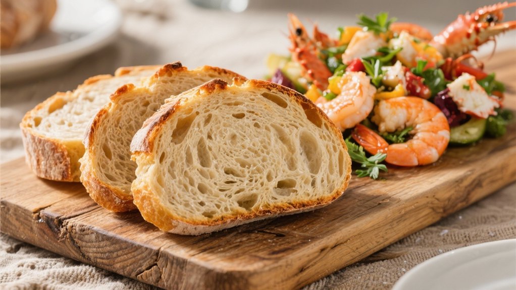 sourdough bread complements seafood