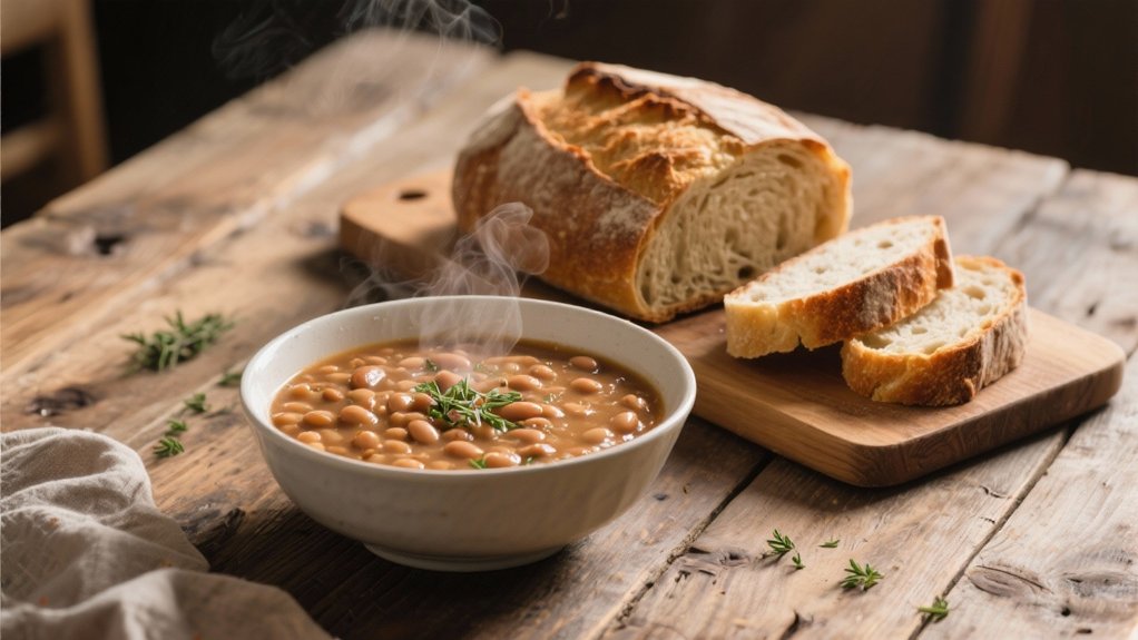 sourdough bread complements soup