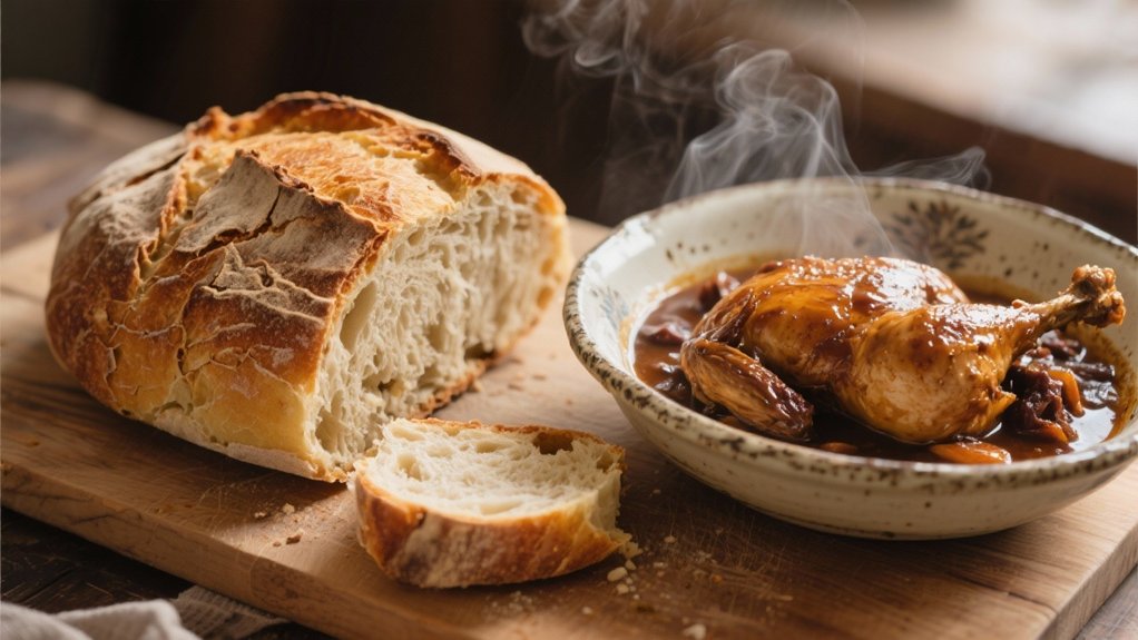 sourdough bread enhances coq au vin