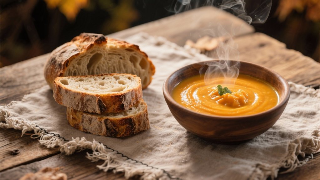 sourdough complements squash soup