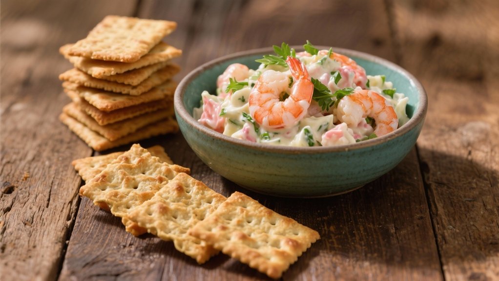 sourdough crackers with shrimp