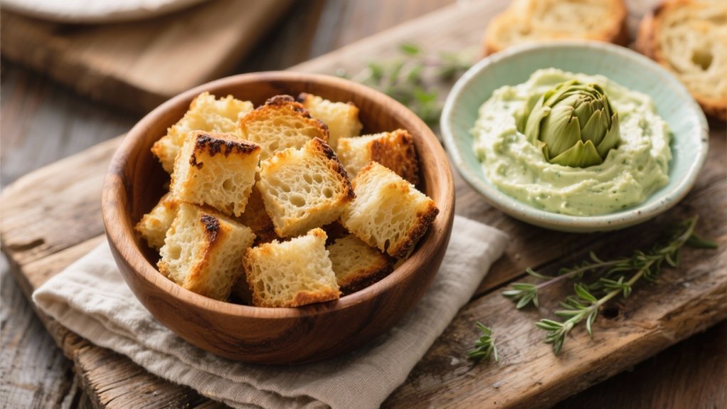 sourdough cubes enhance dips