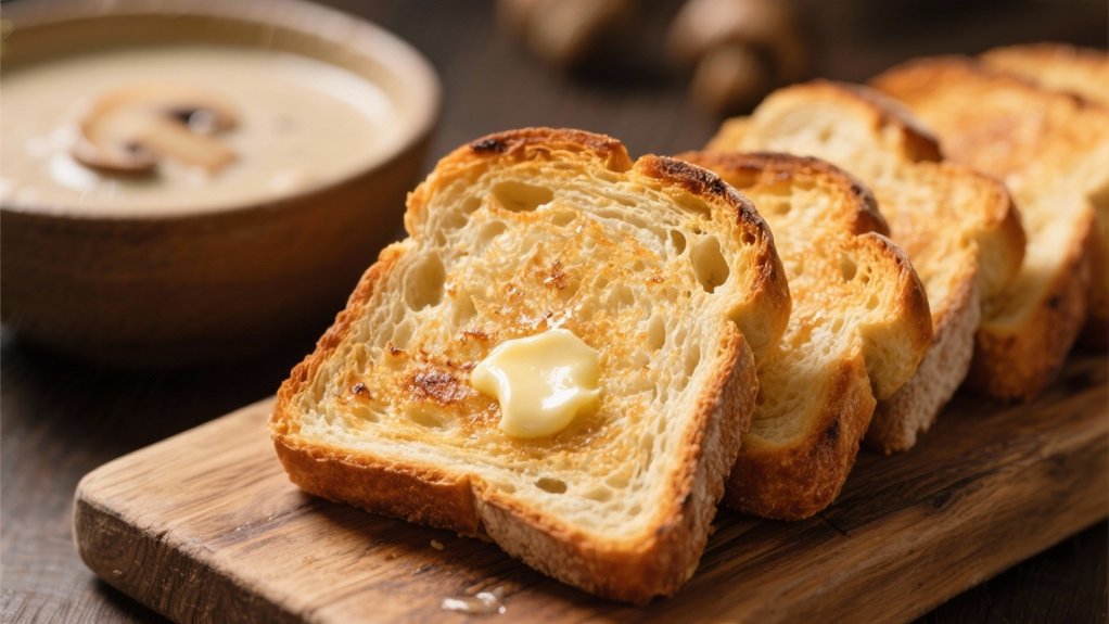 sourdough toast complements soup