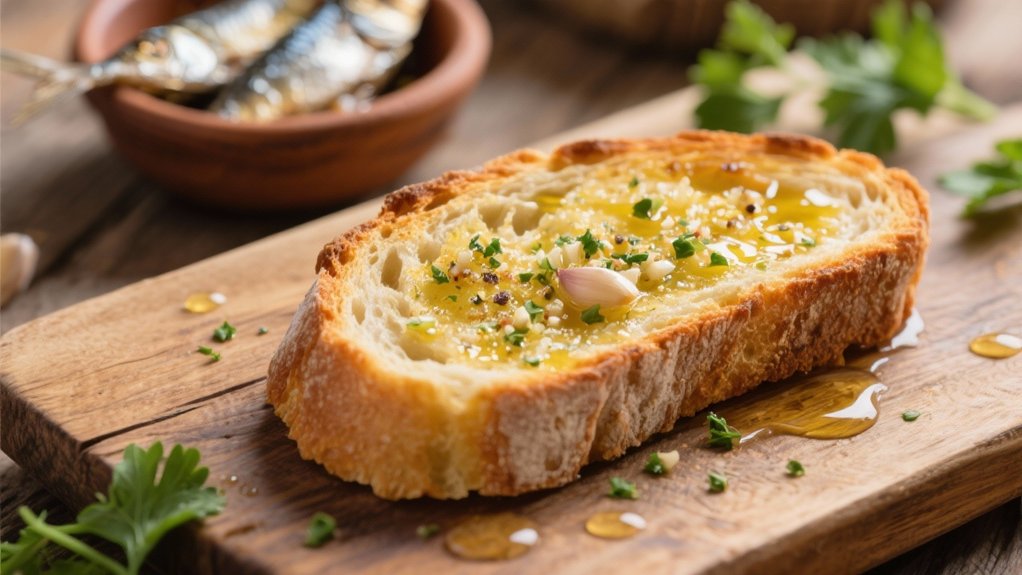 sourdough toast with garlic